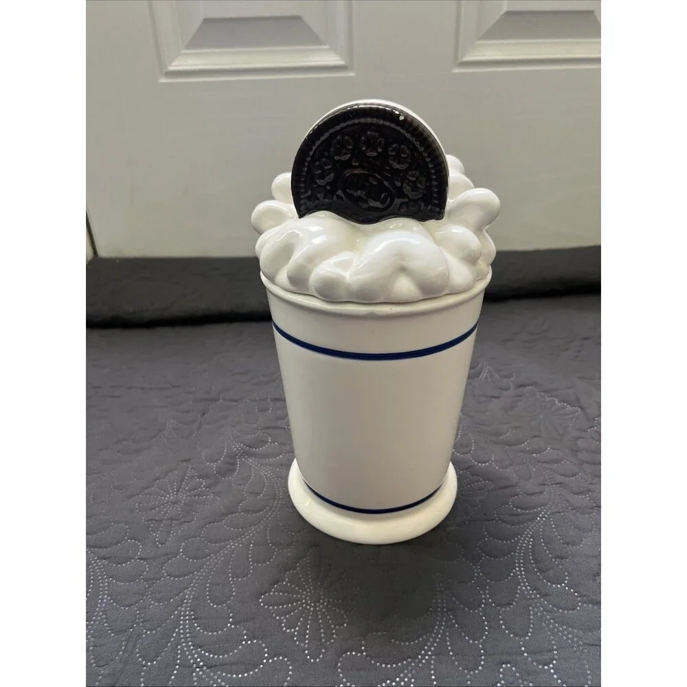 Vintage Original Nabisco Oreo Cookie Jar 10 Hx 5D Inch Collectible Kitchen Decor